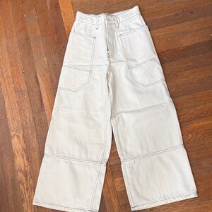 Everlane Gardener Wide-Leg White Denim Pants